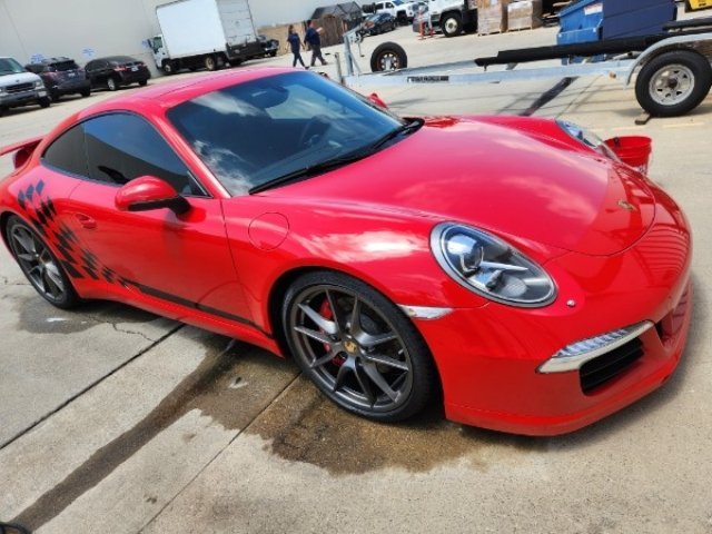After exterior detailing on red Porsche in Orange County CA